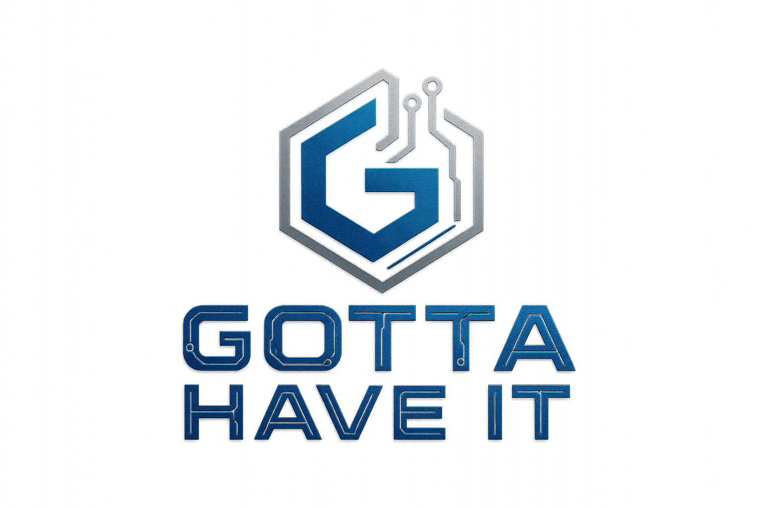 Blue and silver tech logo for Gotta Have It store